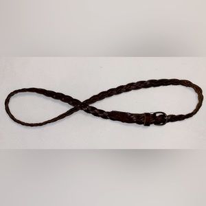 HOLLISTER brown soft leather braided belt